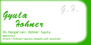 gyula hohner business card